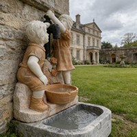 Fuente de Pared de Mármol para Interiores y Exteriores, Cascada Decorativa para Jardín, Hogar, Hotel, Granja