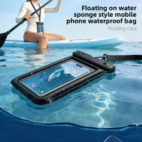Pochette Téléphone Étanche Universelle en Éponge pour Nage et Surf, Sac Bandoulière de Rangement pour iPhone Samsung Xiaomi Goo