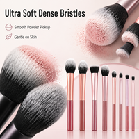 Ensemble de pinceaux de maquillage portables de voyage 8 pièces en poils synthétiques doux pour le visage et les yeux, outils de beauté personnalisés OEM