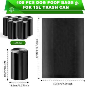 Black Unscented Dog Waste Bags, Disposable Poop Bag Rolls Fit Pet Waste Trash Can, Durable Liners for Daily Pet Cleaning - Product Image 2