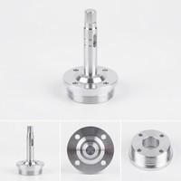 LAIDNUO - Brida de Montaje de Eje de Precisión de Aleación de Aluminio Torneada por CNC Personalizada, Base Roscada con Extremo de Accionamiento Doble D, Tolerancia de 0.005 mm