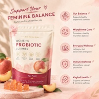 Gummies probiotiques pour femmes, 60 unités, véganes, pour le soutien antioxydant et immunitaire, saveur pêche, forme personnalisée, OEM ODM HALAL