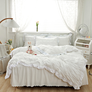 Juego de ropa de cama de algodón plano americano blanco con camas de boda de diseñador con sábana funda de almohada juegos de fundas de edredón de hilo alto - Product Image 5