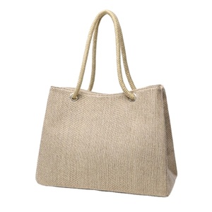 มังสวิรัติขนาดใหญ่กระเป๋าถืออาลีบาบาประเทศจีนที่มีคุณภาพสูงราคาถูกผ้าลินินกระเป๋าที่กำหนดเองทำในประเทศจีน - Product Image 1