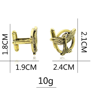 New Hot Bán Movie chu vi đói trò chơi, Mock Jay Phượng, vintage Punk hợp kim thời trang áo sơ mi Pháp sang trọng Khuy măng sét - Product Image 2