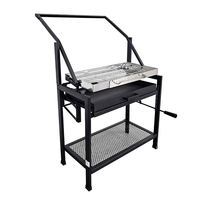 Barbecue compact moderne et luxueux pour le camping, support pliable pour barbecue au charbon de bois, design en acier de qualité supérieure, hauteur réglable, caractéristiques de sécurité