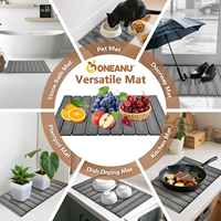Tapis de bain en terre de diatomée absorbant et à séchage rapide, pliable, grand tapis de bain en pierre pour la cuisine, les vaisselle, les bouteilles, les tasses, la salle de bain