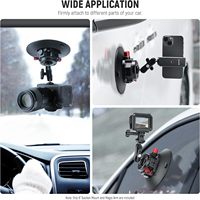 Support à ventouse pour appareil photo Neewer 6 pouces/15,2 cm avec rotule et bras articulé, fixation métallique à ventouse pour pare-brise de voiture et tableau de bord