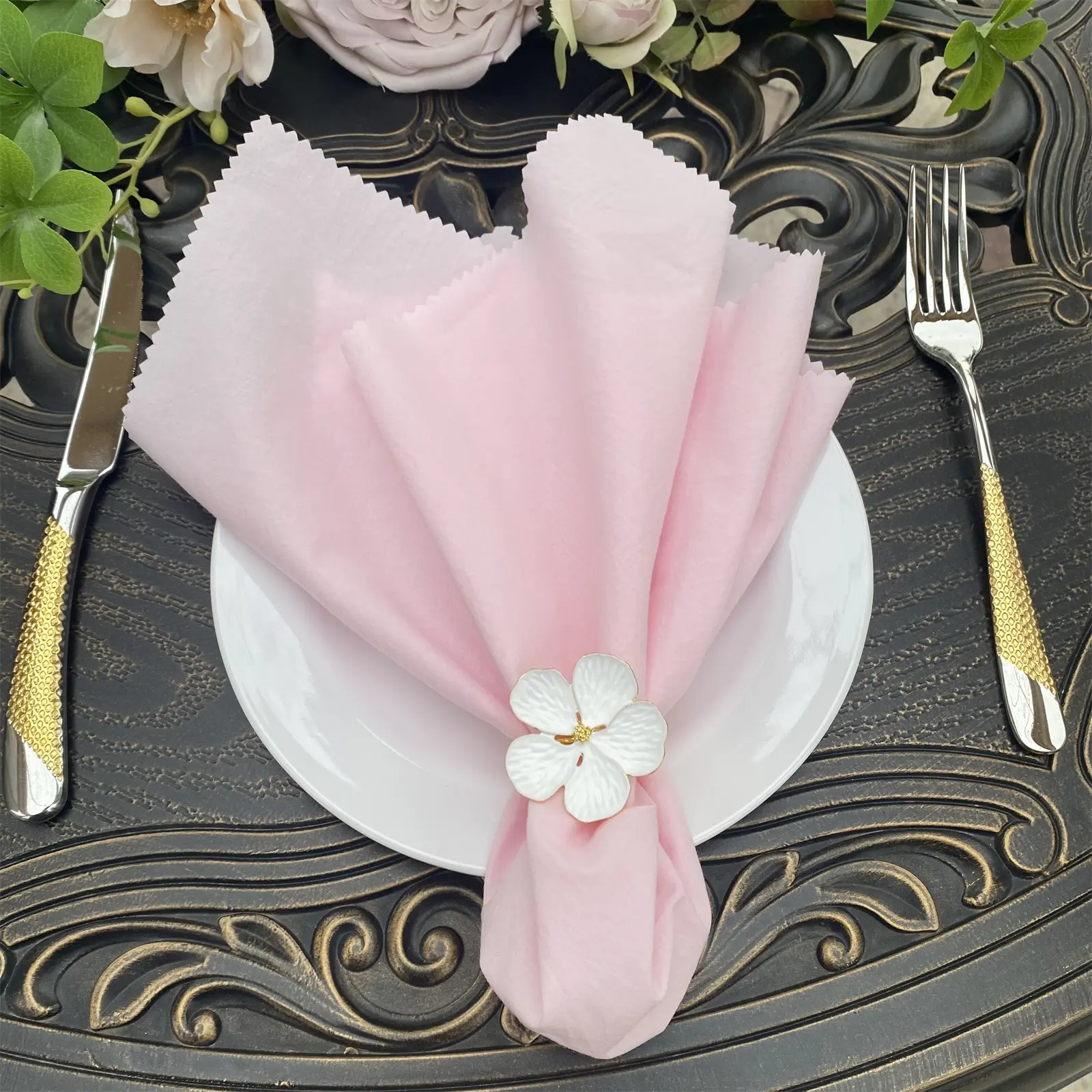Reutilizable suave Mesa cena servilleta tela de algodón para restaurante Fiesta Hotel boda
