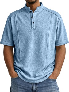<b>Men's</b> T <b>Shirt</b> Short Sleeve Cotton Bamboo Fiber Knitted Pullover Casual Summer Tee - Product Image 1