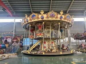 Carrusel Metálico de Dos Pisos, 50-56 Asientos, Equipo de Entretenimiento para Carnaval Interior y Exterior, Atracciones de Lujo - Product Image 5