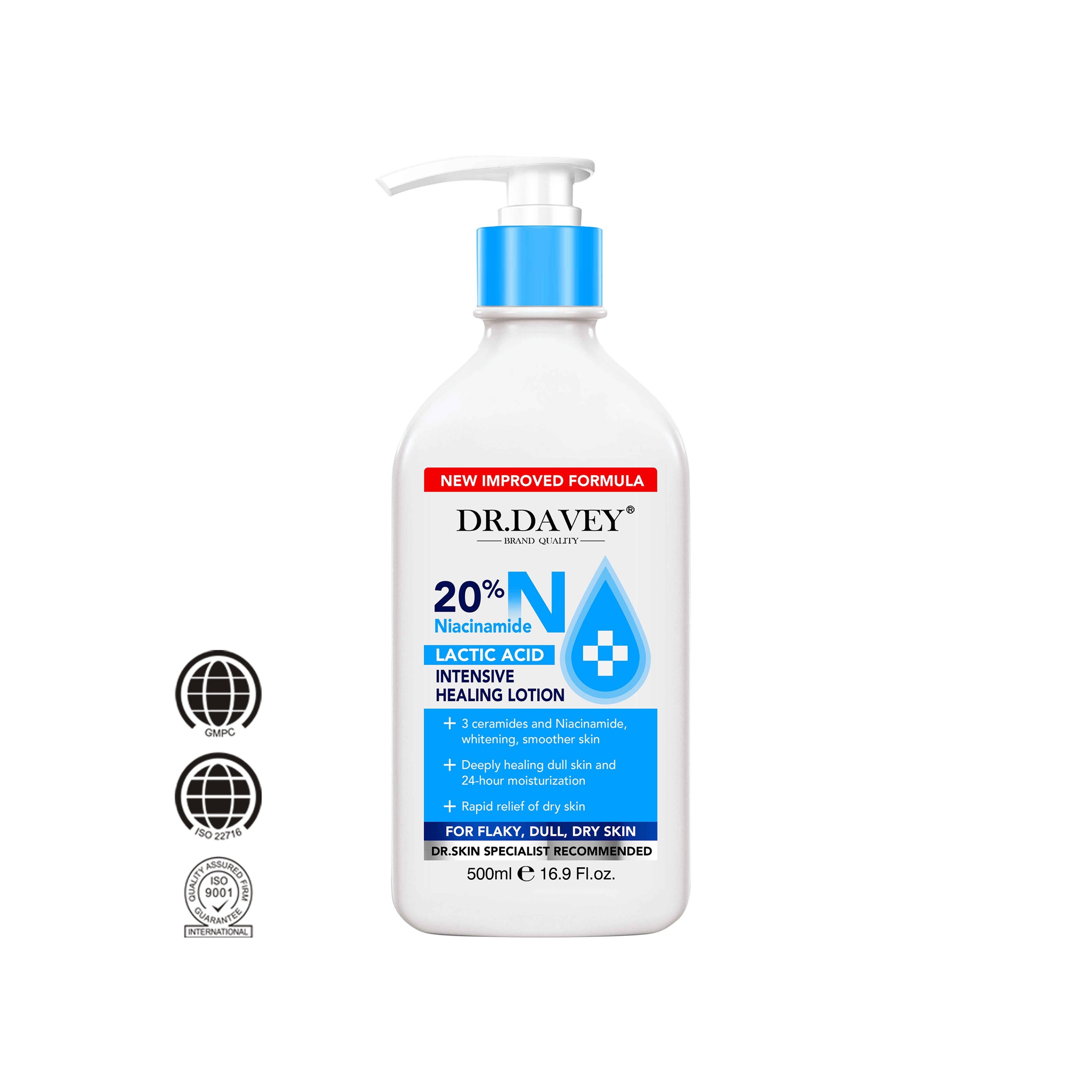 DR.DAVEY Body Lotion - 20% Niacinamide & Lactic Acid for Skin
