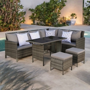 Moderno y cómodo PE marrón ratán mimbre al aire libre Patio muebles seccionales jardín conjunto incluye sofás cama para Patio y jardín uso - Product Image 1