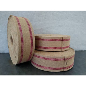 100 Percent Natural Jute Webbing Tape <b>Medium</b> Weight Woven Striped Eco Friendly Fabric Ribbon For Gift Packaging Crafting - Product Image 4