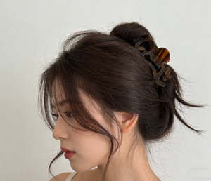 DOWELL 复古小马醋酸纤维发夹 优雅马尾辫夹 鲨鱼夹 高端风格 女式手工发饰 女孩 - Product Image 2