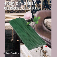 Bunga Hijau Buatan Tangan dari Batang Besi 40cm Dekorasi DIY Berkualitas Tinggi untuk Penggunaan Dalam Ruangan Ruang Tamu Tahun Baru Imlek
