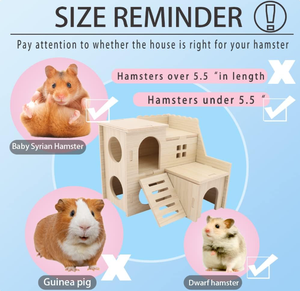Petit hamster labyrinthe maison en <span class=keywords><strong>bois</strong></span> maison toboggan amusant <span class=keywords><strong>cabane</strong></span> à deux étages pour gerbille naine souris souris Rat petits animaux - Product Image 4