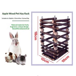 Prix de gros : Mangeoire en paille pour lapins et cochons d'Inde, Jouets en bois pour animaux de compagnie, Fournitures pour lapins - Product Image 4