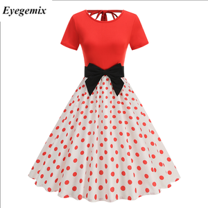 Robe d'été décontractée pour femmes, style <span class=keywords><strong>pin</strong></span>-<span class=keywords><strong>up</strong></span>, pour soirée, manches courtes, robe rétro des années 60, années <span class=keywords><strong>50</strong></span>, vintage rockabilly, années 1960, années 1950, robe swing, vestidos - Product Image 5