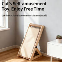 Griffoir mural vertical moderne en bois massif et sisal, pliable, sans installation, résistant à l'usure et sans éclats pour chat