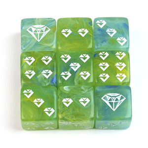 Dados de Juego RPG D6 de 16 mm con Patrón de Diamantes Personalizado, Nuevo Estilo, Multicolor, Acrílicos, Poliédricos, Hechos en Fábrica - Product Image 2