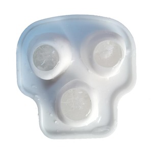Mới Nhất Khuôn Vui Vẻ Rõ Ràng <span class=keywords><strong>Silicone</strong></span> 3D Hộp Sọ Khuôn Large3 Lỗ Whiskey Vòng Làm Đá Khuôn Bóng Khuôn Khay Băng Kem Công Cụ - Product Image 5