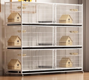 Fabrikant Groothandel Drielaagse Vierkante Grote Papegaaienkooi Vogelkooi Grote Broedvogelkooi Met Dienblad <span class=keywords><strong>Feeder</strong></span> - Product Image 2