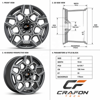 Jantes en alliage d'aluminium forgé CF 6061-T6 20-23 pouces 5x120 PCD 72.6 CB FIT Neuves pour L460/L405 Moyeu personnalisé ODM