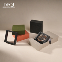 Boîte à tiroir en papier recyclé personnalisée DEQI, boîte coulissante, boîte d'emballage pour bijoux avec éponge ou boîte flottante transparente, boîtes en papier 9*9