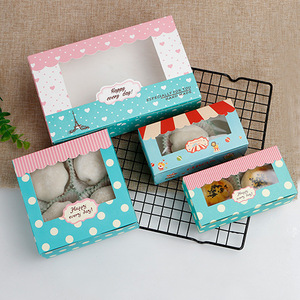 Boîte d'emballage pour pâtisserie, dessert, cookie, à emporter, de qualité alimentaire, personnalisée, avec fenêtre - Product Image 1