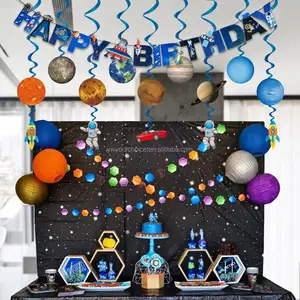 Uso externo espaço vortex pendurado vortex, sistema solar, festa, decoração, itens, crianças, papel espacial, tema de aniversário, 4 cores ydt0001