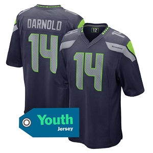 Seattle Jeugdeditie # 11 Jaxon Smith-Njigba, # 14 Sam Darnold, # 10 Kupp geborduurd American football shirt met logo - Product Image 5