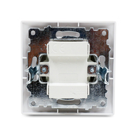 Interruptor de pared para luz de Control, pulsador de encendido y apagado montado en la pared, estándar de la UE, Reino Unido, 86x86mm, 1 Banda, 1 vía