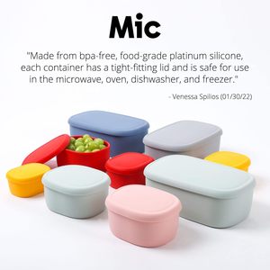 Hot Soft Snacktainer Silicone Bento <b>Box</b> Kitchen Travel Silicone <b>Lunch</b> <b>Box</b> BPA Free Silicone Strainer for Kids and Adults - Product Image 5