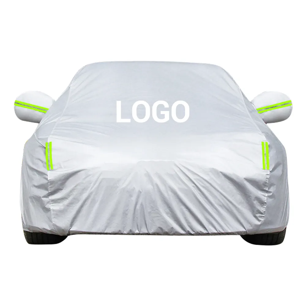 Factory direct sale inflatable snowproof foldable floodproof durable solid car cover, oxford cloth made, printed logo added
