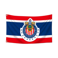 Bandera de Chivas Guadalajara de 3x5 Pies, Producto de la Categoría Bancos y Soportes de Fútbol Soccer de México