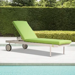 Muebles de jardín plegable playa natación chaise lounge sillas piscina al aire libre tumbona con cojín