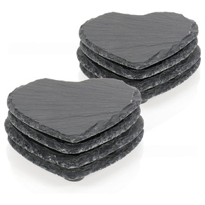 Đá phiến Đen đế lót ly phong cách cổ điển trái tim chịu nhiệt không trượt uống đế lót ly đá tùy chỉnh cho nhà Thanh số lượng lớn Quà Tặng - Product Image 1