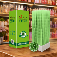 Cônes pré-roulés colorés 84 98 109 mm en papier de pâte de bois avec embouts filtrants, jetables, coniques, 1000 pièces, emballage personnalisé