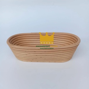 Cesta de fermentación de pan de alta calidad, hecha a mano, ecológica, de ratán natural ovalado, para pan de masa madre, apta para lavavajillas. - Product Image 1
