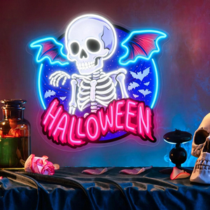 Letrero LED Acrílico Redondo con Luz de Neón de Bruja de Halloween, Decoración para Fiestas, 2700K Blanco Cálido, IP65 - Product Image 2