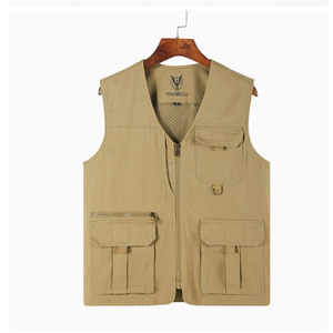 <span class=keywords><strong>Gilet</strong></span> décontracté en pur coton sans plis à col en V pour hommes, grandes tailles, pour personnes d'âge moyen et âgées, idéal pour l'hiver, le printemps et l'automne, style uniforme - Product Image 1