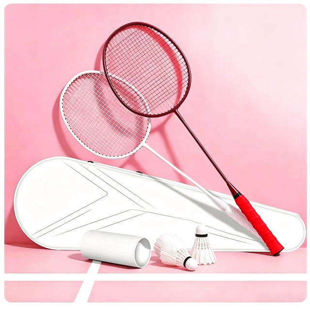 Badminton Racket Carbon Aluminum Alloy Anti-beating Professional Training Double-beat Set Adult