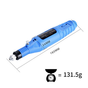Mini amoladora eléctrica KINGROON de 5V recargable por USB para decoración de uñas y herramienta de pulido artesanal, azul con 6 cuchillas - Product Image 4
