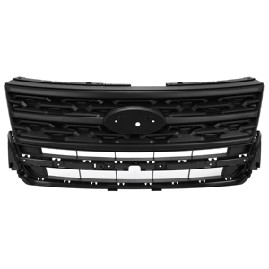 Pour <span class=keywords><strong>Ford</strong></span> <span class=keywords><strong>Explorer</strong></span> 2018-2019 Calandre supérieure de pare-chocs avant <span class=keywords><strong>noir</strong></span> ABS peint - Product Image 1