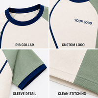 T-shirt pour femme avec logo personnalisé, 95% polyester, 5% élasthanne, blocs de couleur, manches courtes raglan, t-shirt décontracté pour femme, OEM ODM