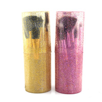 Ensemble de pinceaux de maquillage professionnel WELLFLYER, 12 pièces, fibres synthétiques, logo personnalisé, étiquette privée, étui pour pinceaux de maquillage
