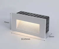 Lumière LED rectangulaire en aluminium blanc chaud 6W pour marches d'escalier et murs, 24V 110V 220V