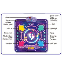 Tapis de danse musical pour enfants, tapis de danse électronique lumineux avec musique, tapis musical bleu, jouet
