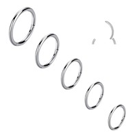 Anting-anting titanium ASTM F136, model diaphragm piercing, bentuk lingkaran, engsel, untuk tragus, tulang rawan, spiral, perhiasan tindik tubuh.